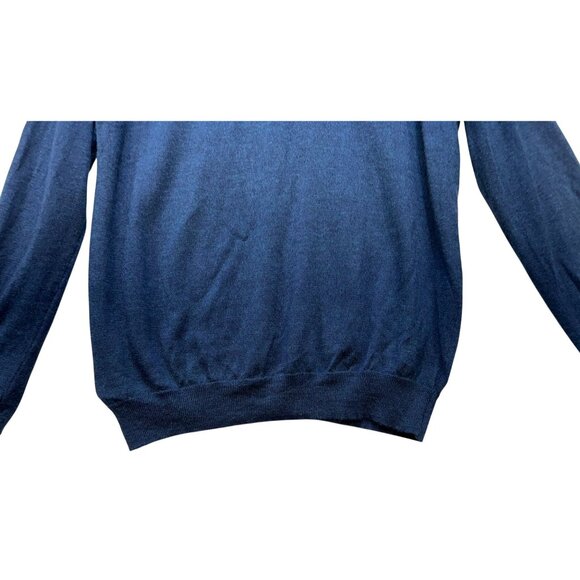 Calvin Klein Mens Merino Wool V-Neck Sweater L/G Navy Blue - Picture 8 of 10
